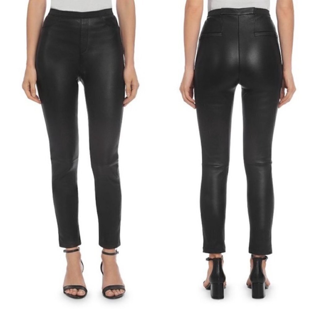 New Bagatelle City Stretch 100% Leather High Waisted Brown Leggings Pants NWT XS
